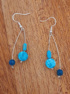 Silver earrings 925 with semi-precious stones new