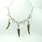 Fashion 925 silver necklace with pink quartz and shells new