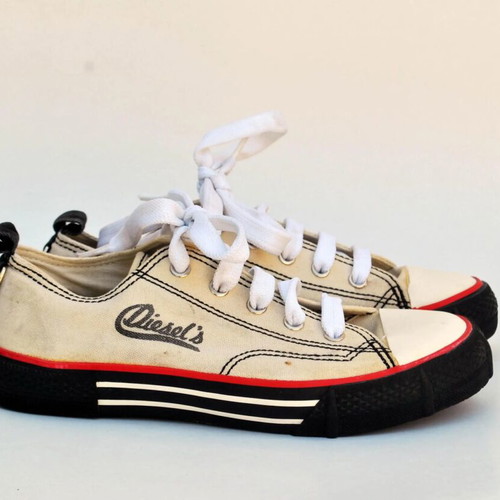 Diesel vintage canvas sneakers like new, white, size 37