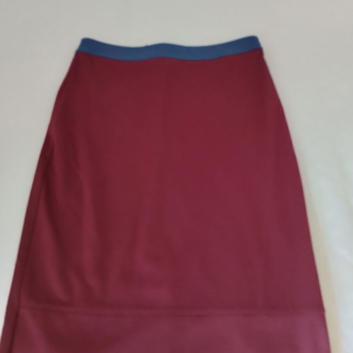 Raxevsky skirt and blouse set like new, burgundy with blue belt