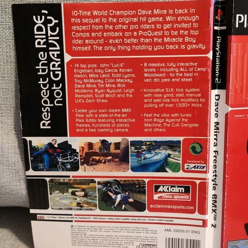 Dave Mirra Freestyle BMX 2 PS2 used in very good condition
