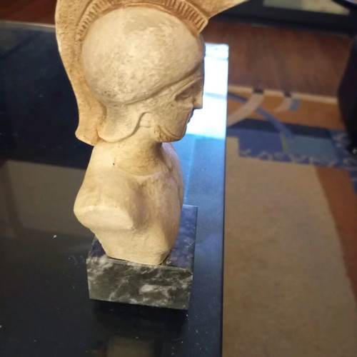 Vintage small statue of Leonidas of Thermopylae with marble base like new