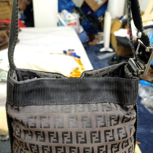 Fendi Zucca Messenger Bag used, black and brown monogram