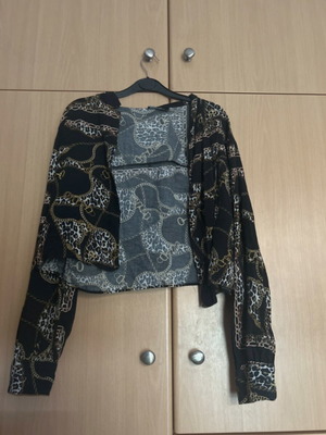 Bershka top cardigan size L with animal print and chain pattern new