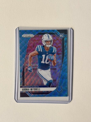 2024 Panini Prizm Prizms Blue Wave #303 Adonai Mitchell RC Rookie Card Colts