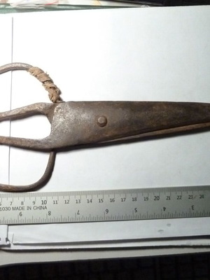 Antique hand-forged iron scissors