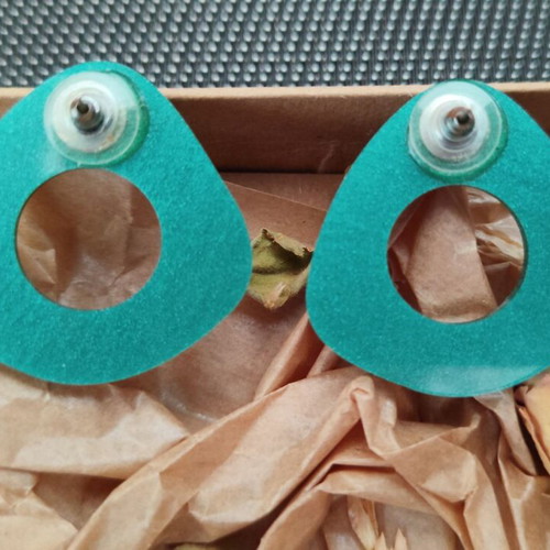 Petrol geometric abstract plexiglass earrings new
