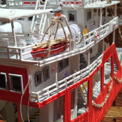 Handmade ferry boat miniature Panagia Thassou