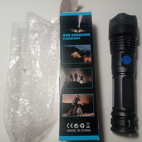 Rechargeable LED Tactical Flashlight new with USB cable