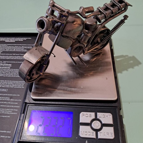 Handmade metal chopper motorcycle model 15 cm, like new