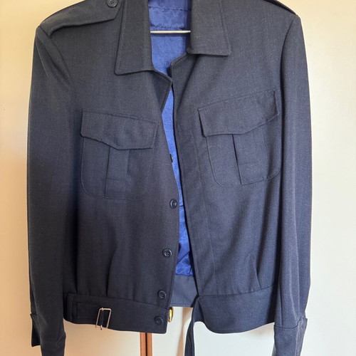 Character aviation jacket with Iris Appel print like new, blue