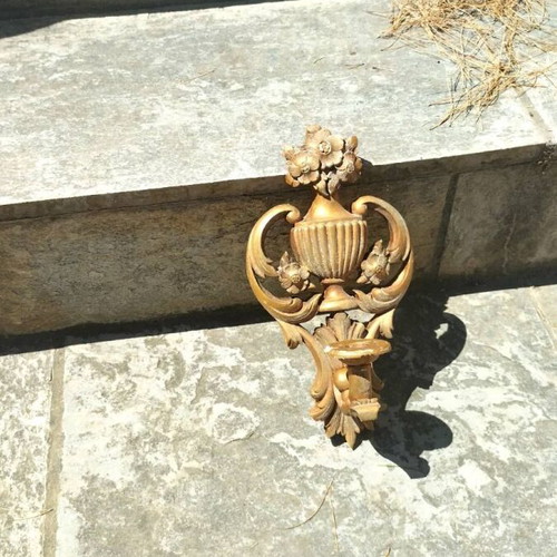 Wall-mounted candlesticks used, wooden, set of 2