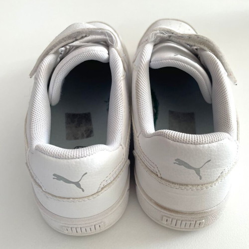 Puma white leather sneakers size 34 like new unisex kids