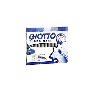 Μαρκαδόροι σχολικοί χονδροί πακέτο 12 μονόχρωμοι γκρί Giotto turbo maxi 456025