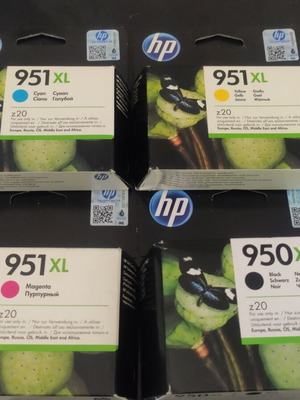 HP 950xl & 951xl ink set new, pack of 4 colors
