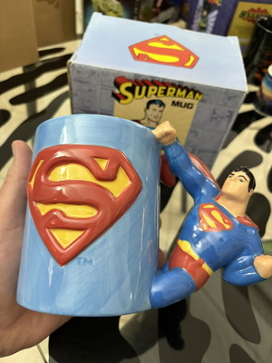 Superman κεραμική κούπα-φιγούρα ζωγραφισμένη στο χέρι #2603