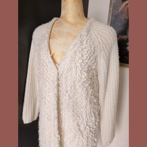 TU women's cardigan used, white, size L