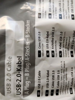 HAMA καλώδιο USB 2.0 1,5μ A-Male σε B-Male καινούργιο