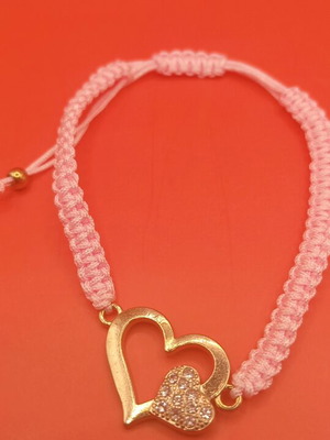Women's bracelet with hearts and rhinestones new, in 3 colors