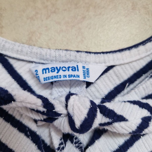 Mayoral summer dress 92cm like new, white and blue