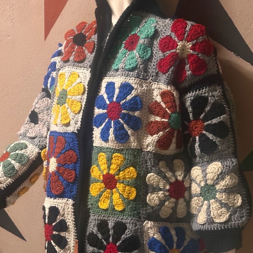 Handmade knitted jacket new, multicolor