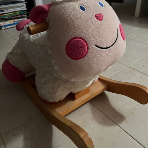 Wooden rocking animal used activity toy