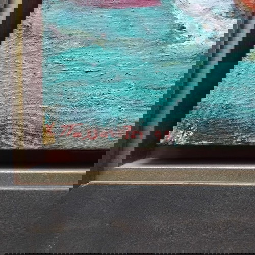 Oil painting on canvas by Christos Pallantzas, like new, still life