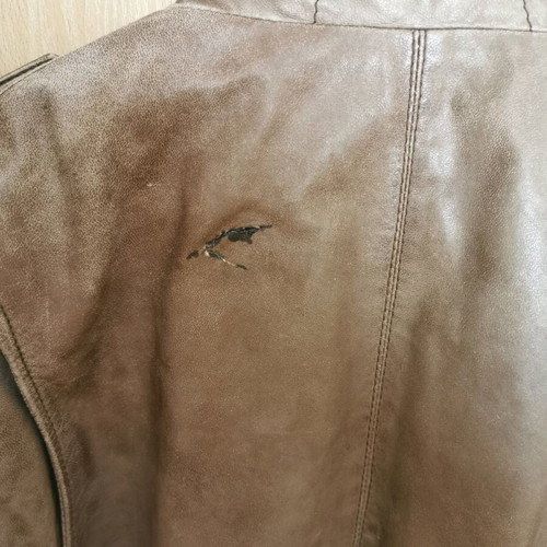 Leather jacket used, brown, size 50 with wear marks
