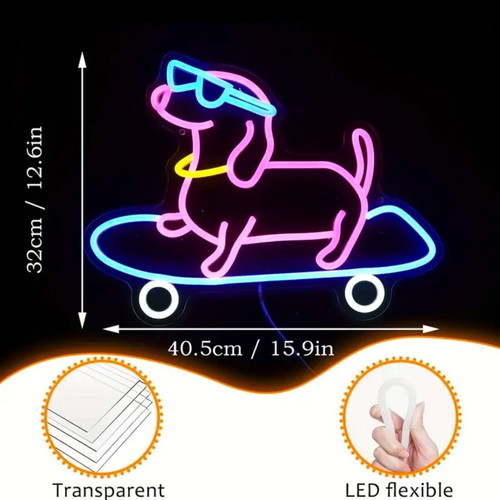 Neon Led Lamp with USB dog design like new