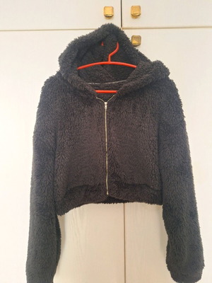 Shein fur jacket like new, black, size L