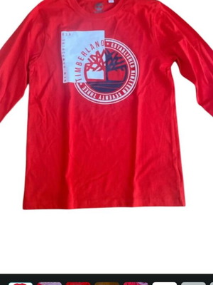 Timberland slim fit T-shirt with sleeves, red, size 164 cm