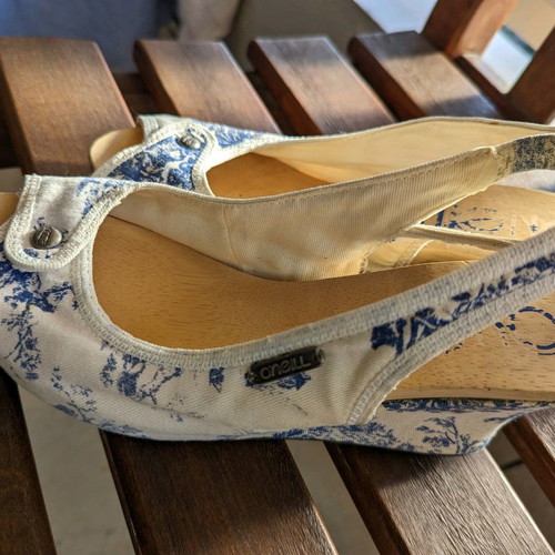 O'Neil platform shoes used, size 37, white-blue