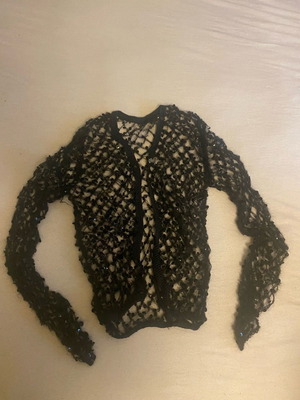 Ζακέτα δίχτυ μεταχειρισμένη με παγιέτες μαύρη, μέγεθος S