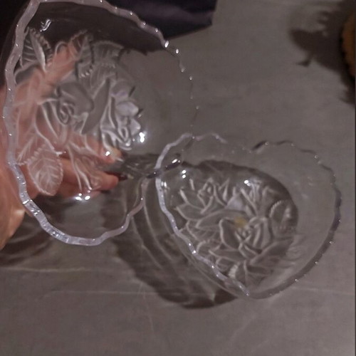 Glass handmade fondue pot new