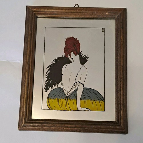 Σετ καθρεπτών Art Nouveau vintage μεταχειρισμένο, 3 τεμάχια με ξύλινες κορνίζες