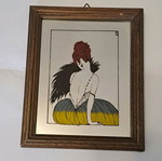 Σετ καθρεπτών Art Nouveau vintage μεταχειρισμένο, 3 τεμάχια με ξύλινες κορνίζες