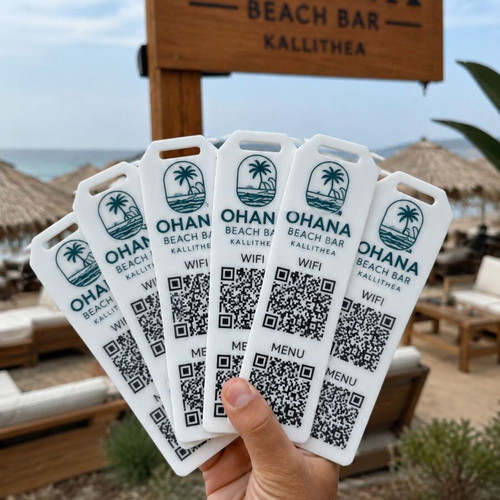Custom 3D Printed QR Stand and WiFi Sign made to order