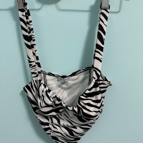 Bershka Zebra Print Bustier Crop Top used, size S