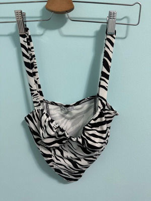 Bershka Zebra Print Bustier Crop Top used, size S