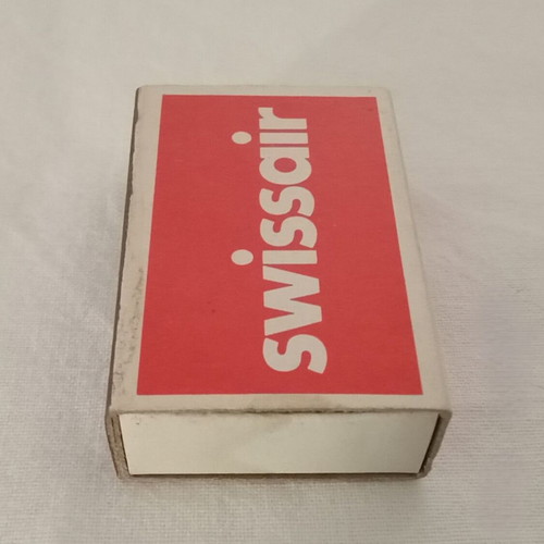 Swissair matchboxes used, set of 4, 1970s memorabilia