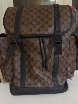 Sprayground DLXV Monte Carlo Skull Check Backpack like new, brown