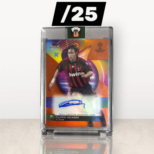 Filippo Inzaghi Autograph Topps Finest AC Milan card, like new, limited 25