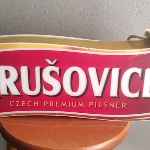 Krušovice illuminated wall sign used for bar or pub