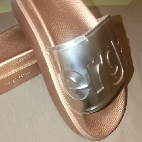 Superga bronze slippers size 37 used with small tear