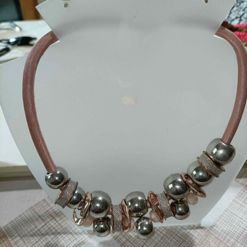 Necklace Apefton vintage pink and silver like new