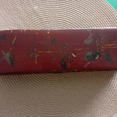 Antique Asian Wooden Calligraphy Case Used with Red Lacquer