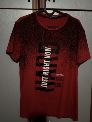 New Mentality T-shirt used, size large, red, slim fit