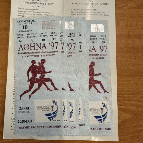 Ticket pack from 1997 World Athletics Championships like new