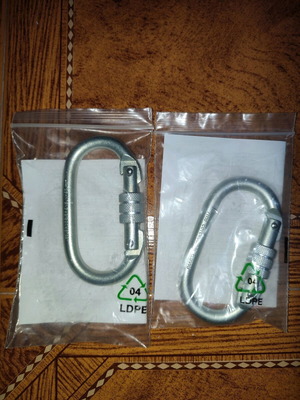 Screw Carabiner 17mm New, Pack of 2, Safety Lock Opening