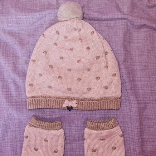 Mayoral set 18 months pink color, hat and gloves like new